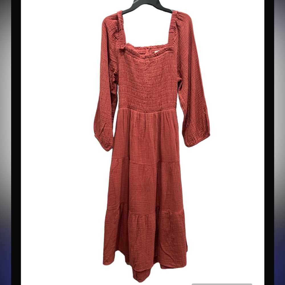 beachlunchlounge Women's Cutout Back Smocked Midi Dress L - Picture 5 of 15